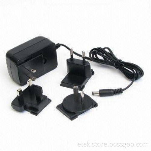 Switching Adapter with Interchangeable AC Plug, 12W Output Power and 90 to 264V AC Voltages